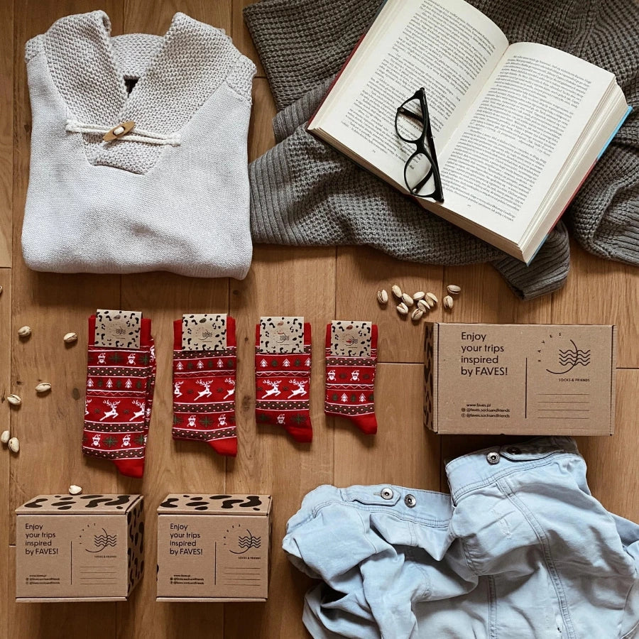 Matchande julstrumpor pappa barn