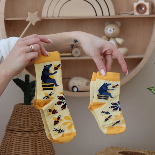 Matchende sokker forælder, barn og baby - avocado